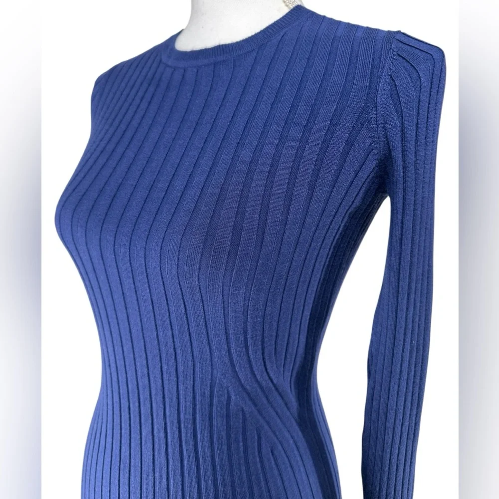 MERTICO / Royal Blue Ribbed Sweater / Small - Picture 4 of 9